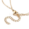 Glass Butterfly & Natural Pearl Pendants Double Layer Necklace with Clear Cubic Zirconia NJEW-TA00043-03-7