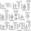 10Pcs 10 Styles Brass Locket Pendants KK-YW0004-79-3