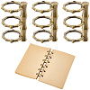 6-Ring Bamboo Stick Alloy Loose Leaf Book Binder Hinged Rings FIND-CP0003-97AB-1