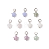 10Pcs 5 Styles Natural White Jade & Rose Quartz & Lepidolite & Green Aventurine & Synthetic Blue Lace Agate Star Charms PALLOY-JF04533-2