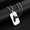 201 Stainless Steel Cut Out Motorcycle Medal Pendant Necklaces for Men WG4D072-02-1
