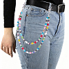 1Pc Polymer Clay Rhinestone Disc Ball and Round Acrylic Beaded Double Layer Pants Chains AJEW-BM0001-27-6