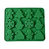 Christmas Rectangle Cake DIY Food Grade Silicone Mold DIY-K075-08-3