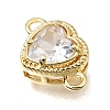 Brass Glass Connector Charms KK-E802-26G-D-2