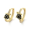 Brass Micro Pave Cubic Zirconia Hoop Earrings EJEW-C136-01A-5