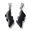 Natural Obsidian Pendants G-C057-01P-04-2