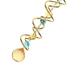 Iron Spiral & Glass Octagon & Teardrop Hanging Suncatchers HJEW-F025-01G-03-2