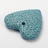 Synthetic Lava Rock Big Flat Heart Pendants G-O025-10D-2