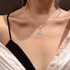 3Pcs 3 Colors Alloy Origami Plane Pendant Necklaces Set for Women NJEW-FI0001-08-4
