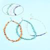 Natural Red Aventurine & Green Aventurine & Amethyst & Rose Quartz & Synthetic Turquoise Chips Beaded Necklaces NJEW-FS00013-2