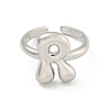 Brass Letter Open Cuff Rings for Women RJEW-G313-01R-P-2