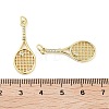 Rack Plating Brass Micro Pave Clear Cubic Zirconia Pendants KK-H474-01G-3