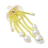 Glass Seed Beaded Jellyfish Pendants PALLOY-MZ00571-04-3