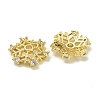 Rack Plating Brass Micro Pave Clear Cubic Zirconia Bead Caps KK-K386-11G-2