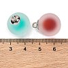 Frosted Resin Round Pendants RESI-U002-09-3