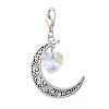 Alloy Moon & Glass Pendant Decorations HJEW-JM02689-01-2