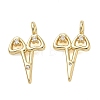 Brass Micro Pave Clear Cubic Zirconia Pendants CU-CBA5585-02G-1