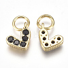 Brass Micro Pave Cubic Zirconia Charms ZIRC-F111-08G-01-2