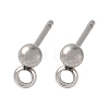 304 Stainless Steel Ball Post Stud Earring Findings STAS-Z035-01P-G-2