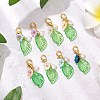 Leaf Acrylic & Flower Resin Pendant Decorations HJEW-JM02778-1