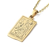 Rectangle with Twelve Constellations Pendant Necklaces NJEW-D069-01G-09-2