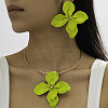 Flower Alloy Stud Earrings & Pendant Choker Sets for Women WGECDA8-01-1