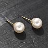 Brass ABS Imitation Pearl Stud Earrings EJEW-B132-01B-G-3