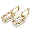Brass Micro Pave Cubic Zirconia Huggie Hoop Earring EJEW-N011-09G-2