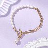 Natural Cultured Freshwater Pearl Beads Link Bracelets BJEW-JB13511-01-1