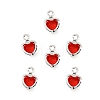 Heart Brass Glass Charms KK-S385-01S-04-1
