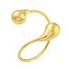 Rack Plating Brass Teardrop Open Cuff Bangles BJEW-Q347-01G-1