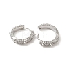 Brass Micro Pave Cubic Zirconia  Hoop Earrings EJEW-P292-07P-2