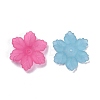 6-Petal Transparent Frosted Acrylic Bead Caps FACR-S004-11-3