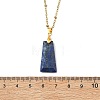 Natural Lapis Lazuli Faceted Trapezoid Pendant 304 Stainless Steel Satellite Chain Necklaces NJEW-JN06071-01-4