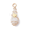 5Pcs 5 Styles Electroplated Natural Quartz Crystal Copper Wire Wrapped Pendants PALLOY-JF03427-3