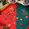 14Pcs Christmas Theme Alloy Enamel Wine Glass Charms AJEW-SC0002-05-4