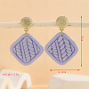 Polymer Clay & Alloy & Wood Woven Dangle Stud Earrings FS-WG7370D-03-1