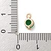 Flat Round Brass Micro Pave Cubic Zirconia Charms KK-Z072-02KCG-04-3