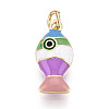 Brass and Enamel Pendants KK-T079-02B-G-1