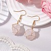 Natural Rose Quartz & 304 Stainless Steel Dangle Earrings for Women EJEW-JE06237-03-2