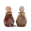 Natural Cherry Blossom Agate Perfume Bottle Pendants G-B149-02G-05-1