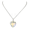 Clear AB Faceted Glass Heart Pendant 304 Stainless Steel Cable Chain Necklaces for Women NJEW-JN06176-2