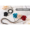 4Pcs 4 Colors Cloth Flower Collar Choker Necklace for Women Bride Wedding Party AJEW-TA0001-26-15