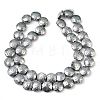 Electroplated Natural Lava Rock Beads Strands G-K388-01G-3