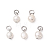 10Pcs 2 Colors Natural Cultured Freshwater Pearl Potato Charms PALLOY-JF03920-2