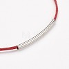 Waxed Cotton Cord Bracelets BJEW-JB02748-02-2