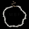 Natural Quartz Crystal Chips Beaded Necklace NJEW-FZ00004-01-2