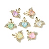 UV Plating Alloy Mixed Color Glass Rhinestone Pendants FIND-B039-08G-1