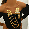 Luxurious Brass and Iron Tassel Bib Necklaces for Women's Formal Events PD1189-2