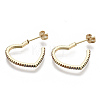 Brass Micro Pave Colorful Cubic Zirconia Stud Earrings EJEW-S208-009-2